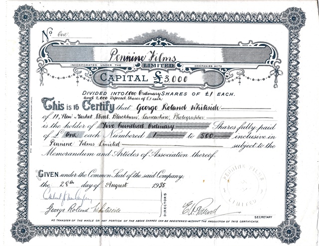 GRW share certificate